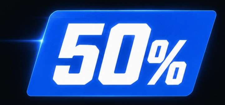 50% de desconto